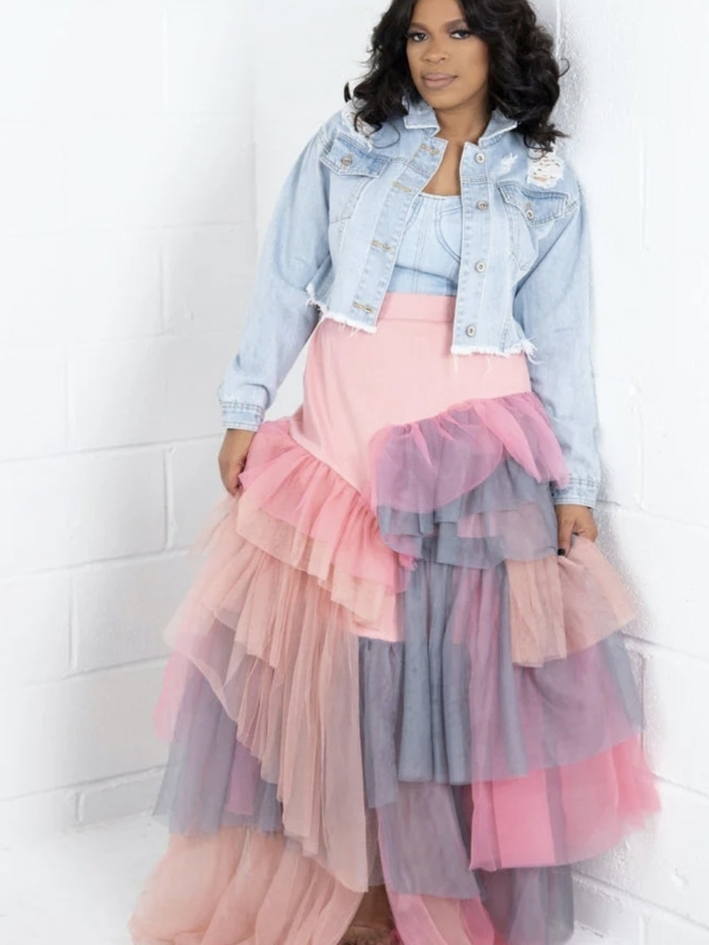 NWT TOV Holy Tierd Tulle Maxi Skirt / Dress